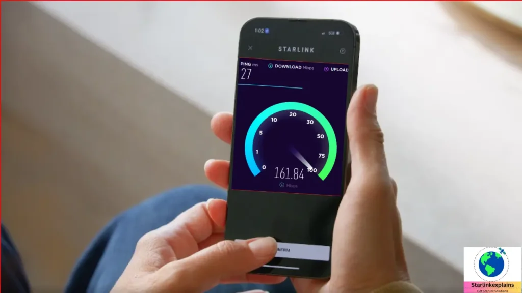 starlink internet speed showing on mobile.